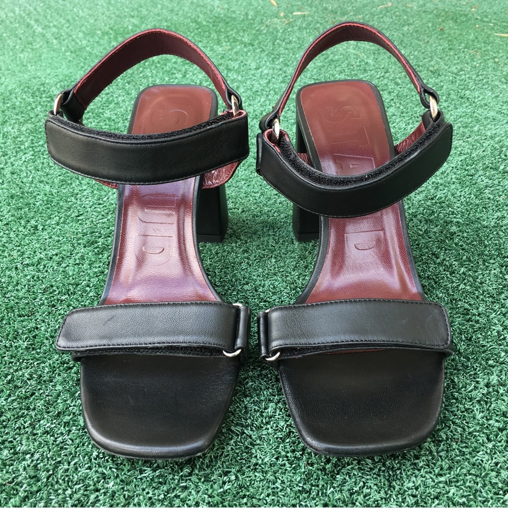 New Staud Betty Block Heel Sandal Leather Black 37 - Picture 6 of 16
